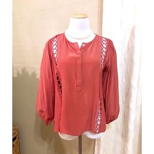 Loft Long Sleeve Blouse Puffy Sleeve
